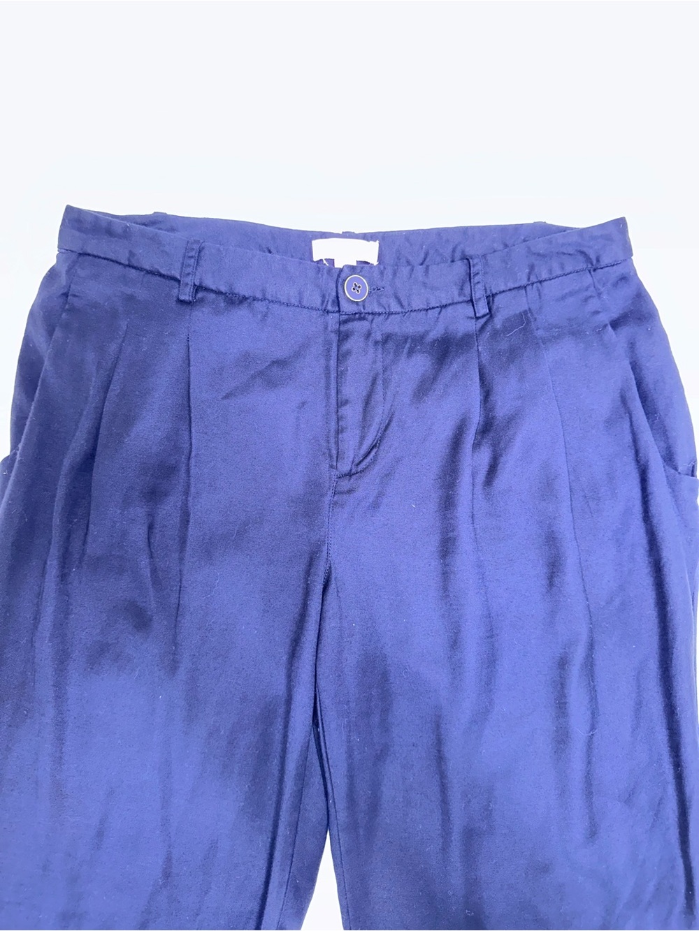Lilly Pulitzer ladies navy blue Pants size 6 pleated cropped with pockets - Picture 3 of 10